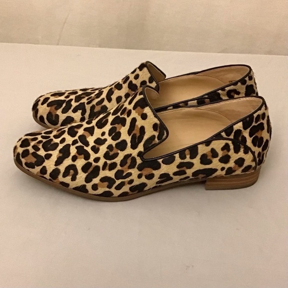 Clark’s 6 Pure Viola Loafers Animal Print Leopard Calf Hair Leather Women’s Shoe - Picture 2 of 10